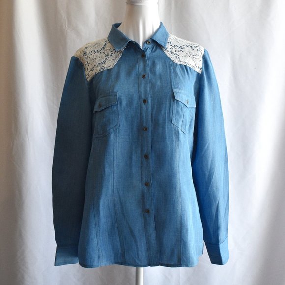 Denim Button Up Shirt - Picture 1 of 6